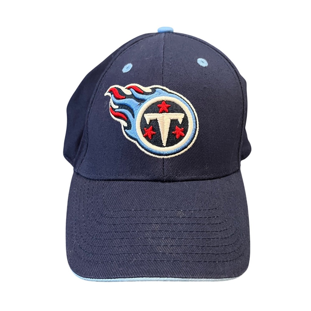 NFL Team Apparel Tennessee Titans Hat Mens OSFA Navy Blue Hook Loop Adjustable
